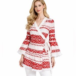 Embroidery Wrap Top The Heloise